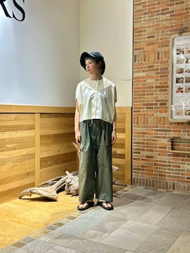 「ストレート×イエベ春」｜「アイテム（帽子）」を使った、おぎさん（レディース・167cm）の春コーディネート