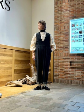 「ストレート×イエベ春」｜「アイテム（オールインワン・サロペット）」を使った、おぎさん（レディース・167cm）の春コーディネート