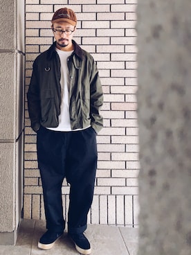 「アイテム（キャップ）」を使った、hiromeganeさん（メンズ・165cm）の秋コーディネート