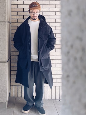 「アイテム（マウンテンパーカー）」を使った、hiromeganeさん（メンズ・165cm）の冬コーディネート
