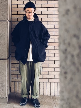 「アイテム（マウンテンパーカー）」を使った、hiromeganeさん（メンズ・165cm）の冬コーディネート