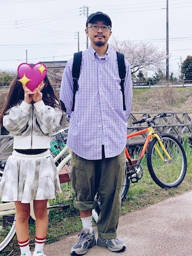 「HINSON（ヒンソン）のアイテム」を使った、hiromeganeさん（メンズ・165cm）の春コーディネート