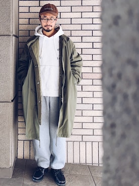 「アイテム（モカシン/デッキシューズ）」を使った、hiromeganeさん（メンズ・165cm）の冬コーディネート