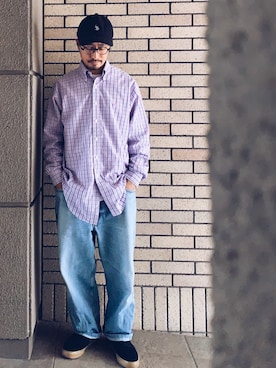 「U.S. POLO ASSN.（ユーエスポロアッスン）のアイテム（キャップ、ブラック系）」を使った、hiromeganeさん（メンズ・165cm）の春コーディネート