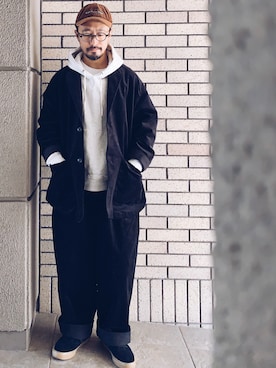 「アイテム（パーカー）」を使った、hiromeganeさん（メンズ・165cm・40代）の秋コーディネート