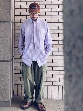 「HINSON（ヒンソン）のアイテム」を使った、hiromeganeさん（メンズ・165cm）の春コーディネート