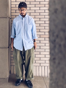 「HINSON（ヒンソン）のアイテム」を使った、hiromeganeさん（メンズ・165cm）の秋コーディネート