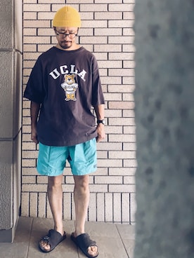 「no brand（ノーブランド）のアイテム」を使った、hiromeganeさん（メンズ・165cm）の春コーディネート