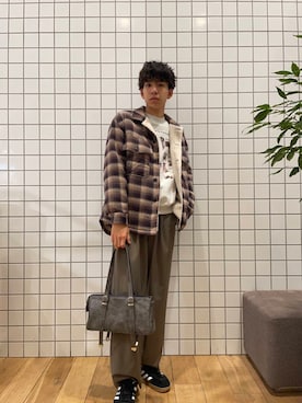 「SENSE OF PLACE by URBAN RESEARCH（センスオブプレイスバイアーバンリサーチ）のオンブレーチェックボアジャケット（その他アウター）」を使った、とーごさん（メンズ・178cm）の冬コーディネート