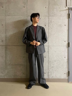 「グレー」｜「アイテム（ジャケット/アウター）」を使った、とーごさん（メンズ・178cm）の夏コーディネート