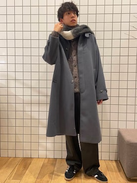 「アイテム（ステンカラーコート）」を使った、とーごさん（メンズ・178cm）の冬コーディネート