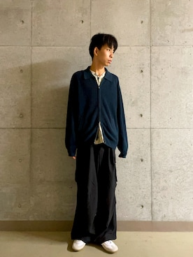 「アイテム（カーゴパンツ）」を使った、とーごさん（メンズ・178cm）の秋コーディネート