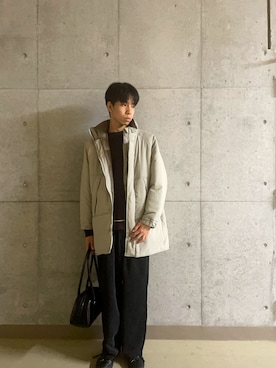 「SENSE OF PLACE by URBAN RESEARCH（センスオブプレイスバイアーバンリサーチ）のロングハンドルボストンバッグ（ボストンバッグ）」を使った、とーごさん（メンズ・178cm）の秋コーディネート