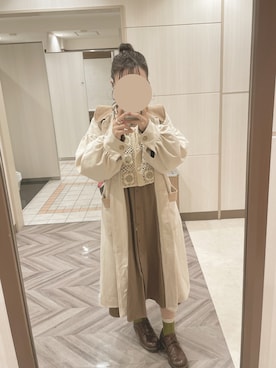 「ehka sopo（エヘカソポ）のアイテム（ジャケット/アウター、ベージュ系）」を使った、ゆきさん（レディース・152cm）の冬コーディネート