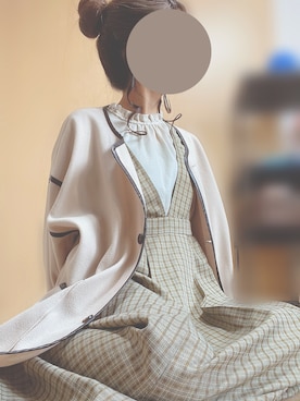 「秋冬」｜「アイテム（ノーカラージャケット）」を使った、ゆきさん（レディース・152cm）の秋コーディネート