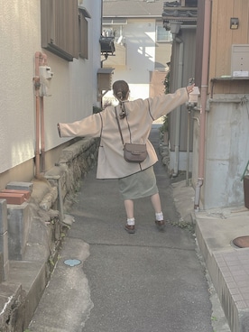 「rps（アールピーエス）のアイテム（ノーカラージャケット）」を使った、ゆきさん（レディース・152cm）の秋コーディネート
