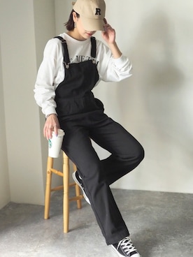 「ほめられ本命コーデ」｜「アイテム（オールインワン・サロペット）」を使った、Riberry_officialさん（レディース・158cm）の冬コーディネート