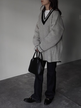 「チルデンセーター」｜Riberry_officialさん（レディース・158cm）の冬コーディネート