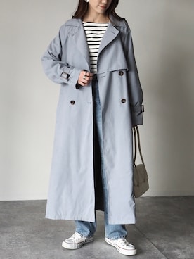 トレンチコートを使った 白バッグ のレディース人気ファッションコーディネート Wear