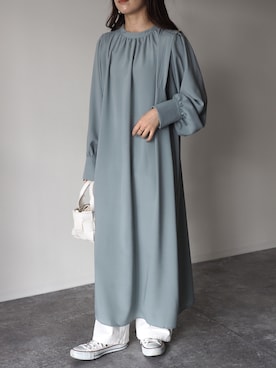 「春ワンピ」｜「アイテム（シャツワンピース）」を使った、Riberry_officialさん（レディース・158cm）の冬コーディネート