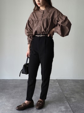 「ブラウン×ブラック」｜Riberry_officialさん（レディース・158cm）の秋コーディネート