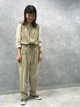 「nicholson&nicholson（ニコルソンアンドニコルソン）のアイテム（オールインワン・サロペット）」を使った、Kimuraさん（レディース・162cm）の秋コーディネート