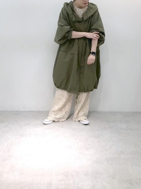 「レース」｜「アイテム（モッズコート）」を使った、yns628さん（レディース・158cm）の夏コーディネート