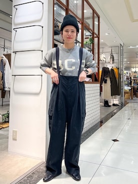 「ロゴニット」｜「アイテム（ニットキャップ/ビーニー）」を使った、yns628さん（レディース・158cm）の秋コーディネート