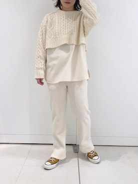 「PUAL CE CIN（ピュアルセシン）のアイテム（アンサンブル）」を使った、yns628さん（レディース・158cm）の秋コーディネート