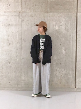 「ヒッコリー」｜「アイテム（ブルゾン）」を使った、yns628さん（レディース・158cm）の秋コーディネート