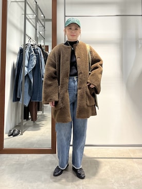 「アイテム（ノーカラーコート）」を使った、yns628さん（レディース・158cm）の秋コーディネート