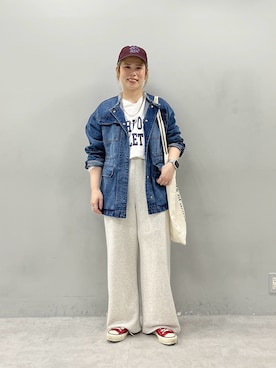 「アイテム（デニムジャケット）」を使った、yns628さん（レディース・158cm）の秋コーディネート