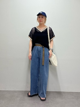 「Vネック」｜yns628さん（レディース・158cm）の春コーディネート