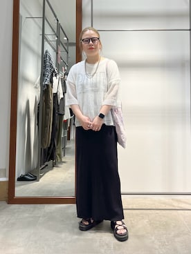 「アイテム（ニット/セーター）」を使った、yns628さん（レディース・158cm）の夏コーディネート
