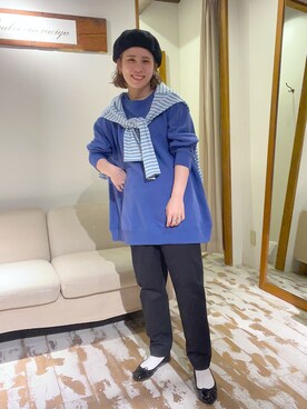 「シアタープロダクツ(THEATRE PRODUCTS)」｜「アイテム（スウェット）」を使った、yns628さん（レディース・158cm）の秋コーディネート