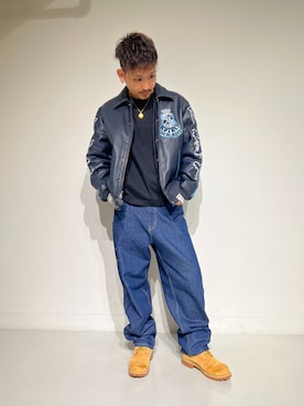 「ミリタリーコーデ」｜「アイテム（スタジャン）」を使った、生田智義さん（メンズ・174cm）の秋コーディネート