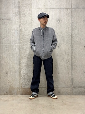 「AVIREX（アヴィレックス）のアイテム（ハンチング/ベレー帽）」を使った、生田智義さん（メンズ・174cm）の秋コーディネート