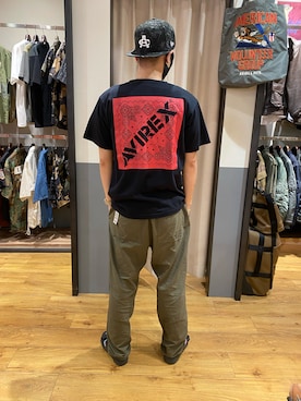 「AVIREX（アヴィレックス）のリラックス イージーパンツ/RELAX EASY PANTS/アヴィレックス/AVIREX（その他パンツ）」を使った、生田智義さん（メンズ・174cm）の夏コーディネート