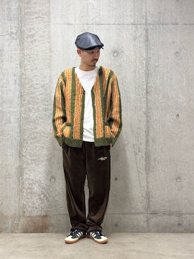 「AVIREX（アヴィレックス）のアイテム（ハンチング/ベレー帽）」を使った、生田智義さん（メンズ・174cm）の秋コーディネート