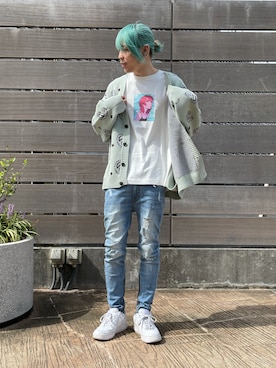 「WHITELAND（ホワイトランド）のアイテム（カーディガン/ボレロ）」を使った、湯原健太さん（メンズ・178cm）の秋コーディネート