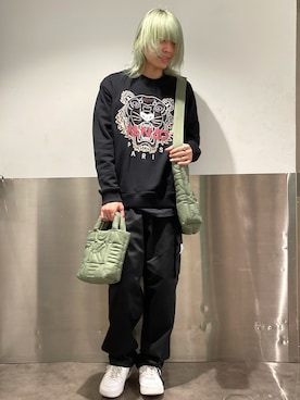 「KENZO」｜「アイテム（トートバッグ）」を使った、湯原健太さん（メンズ・178cm）の秋コーディネート