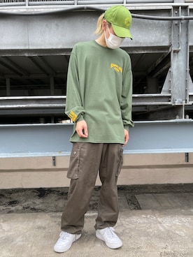 「KaneZ（ケインズ）のアイテム（キャップ）」を使った、湯原健太さん（メンズ・178cm）の夏コーディネート