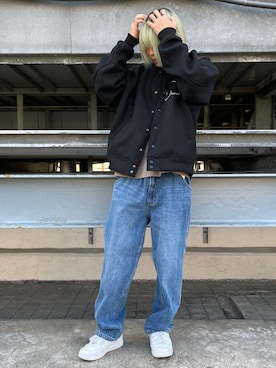 「WHITELAND（ホワイトランド）のアイテム（ブルゾン）」を使った、湯原健太さん（メンズ・178cm）の秋コーディネート