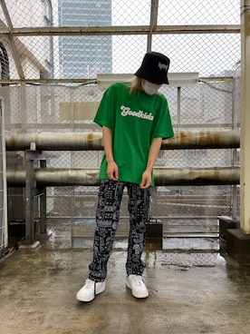 「CLUB PARK（クラブパーク）のアイテム」を使った、湯原健太さん（メンズ・178cm）の夏コーディネート