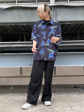 「DANKE SCHON（ダンケシェーン）のアイテム（スラックス）」を使った、湯原健太さん（メンズ・178cm）の夏コーディネート