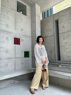 「rectangle（レクタングル）のアイテム（ショルダーバッグ）」を使った、Olivia Lanさん（レディース・158cm）の春コーディネート