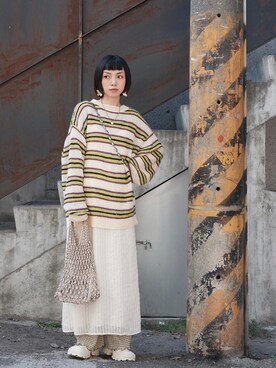 Olivia Lanさん（レディース・158cm）の冬コーディネート