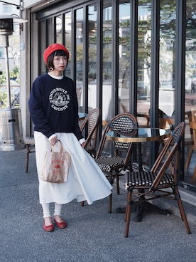 Olivia Lanさん（レディース・158cm）の冬コーディネート