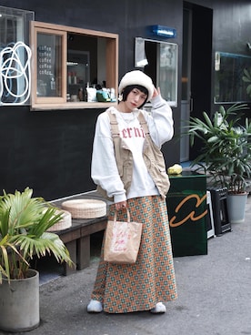 Olivia Lanさん（レディース・158cm）の冬コーディネート