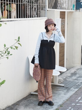 Olivia Lanさん（レディース・158cm）の春コーディネート